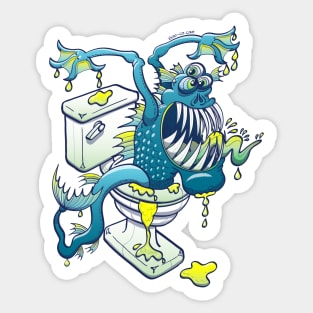 Pay attention to urban legends, the toilet monster is alive! Sticker